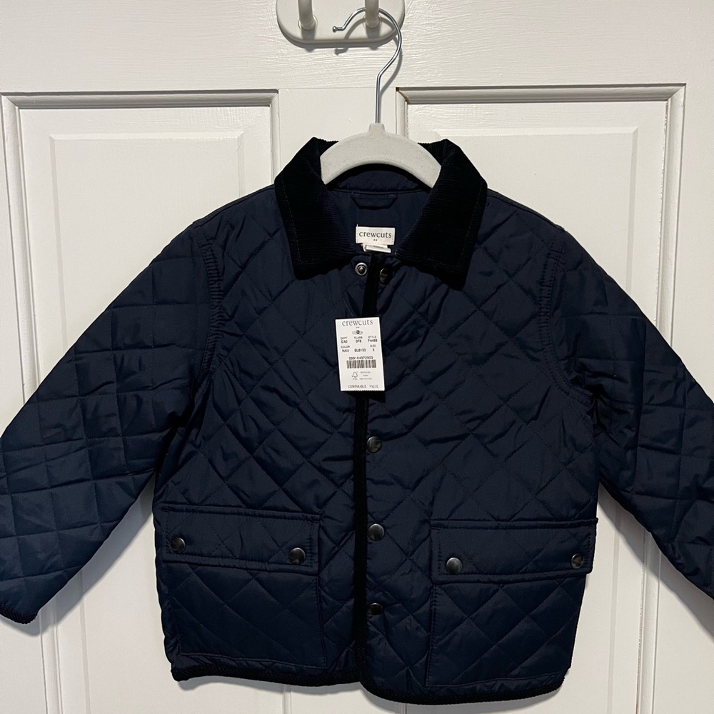 J Crew Blue Puffer Jacket Classic Quilted Design